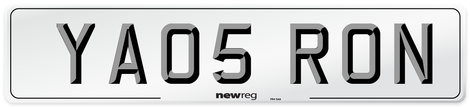 YA05 RON Number Plate from New Reg